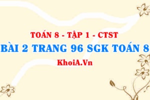 Bài 2 trang 96 SGK Toán 8 Tập 1 Chân trời sáng tạo